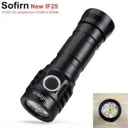 Sofirn IF25 Güçlü Şarj Edilebilir LED El Flashlight 2500lm Değişken Sıcaklık Renk Işığı 2700K'dan 6500K 4pcs LED Konu 220401233D