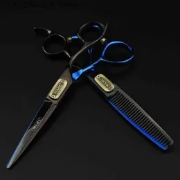 Tesoura de cabelo 2024 Profissional Japão 440c Aço de aço 6 polegadas Cabelo de cabelos Corte de tesoura Corte de corte de cabelo de barbeiro cortada tesouras tesouras tesourasjapan q240425