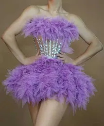 Stage Wear Crinestone cekin kobiety mini seksowna sukienka Khaki brokatowy tancerka piosenkarka showgirl noszenie urodziny nocna klub nocny strój d240425