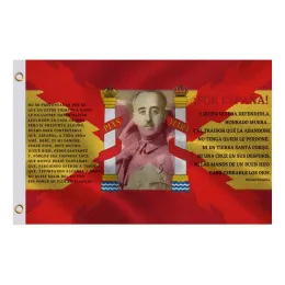 Accessoires Spanienflagge mit dem Kreuz von Burgund und dem Gedicht aus der Hymne des Tercios Spanien -Armee Franco Spanien 3x5ft 90x150 cm