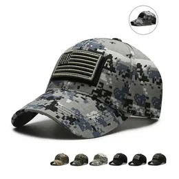 Ball Caps American Flag Camouflage Sticker Embroidered Baseball Cap Net Hat Men Outdoor Velcro Cap J240425