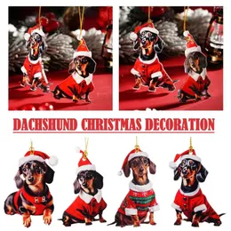 Decorações de Natal Dachshund Dog Ornamentos de desenho animado Halloween Halloween Holding Decoration Tree for Party Supplies J7G0