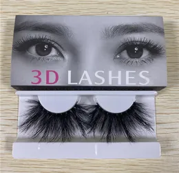 25 mm länger 3D -Nerz -Wimpern Premium weich natürlicher dickes Kreuz handgefertigt 5d Nerz Wimpern mit Papierbox9430117