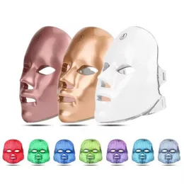 Trådlös LED -ansiktsmask Beauty Skin Rejuvenation Photon Light 7 Colors Mask Wrinkle Acne Borttagning LED Lätt lampterapi