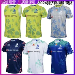 Пробежек 2024nrl fiji Home Away без рукавов с оливковой майкой с коротким рукавом рубашка регби