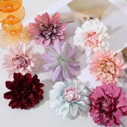 Decorative Flowers 2PCS 10CM Dahlia Artificial Silk Heads DIY Valentines Day Objects For Home Gifts Year 2024