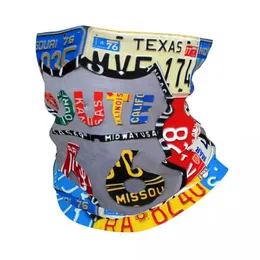 Fashion Face Masks Neck Gaiter Route 66 License Plate Art Road Bandana Neck Cover Printed Balaclavas Face Scarf Warm Cycling Fishing for Men Women Ad Y240425GNYK