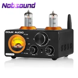 앰프 Nobsound Hifi Bluetooth 5.0 진공 튜브 앰프 USB DAC 스테레오 수신기 동축 COAX/OPT 홈 오디오 디지털 앰프 w/vu 미터 100W+100W