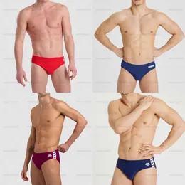 Badkläder Mäns tryckta badkar Triangel Shorts Swimming Trunks Racing Racer Bathers Professional for Training and Competition 230630 Ming