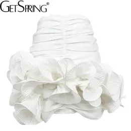 Getspring Women Skirt Ruffles 비대칭 빈티지 하이 허리 스커트 모든 경기 섹시한 흰색 짧은 여름 스커트 여성 240416