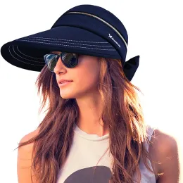 Caps Sun Hats for Women UV Protection abere 2 em 1 zipoff visor de verão praia chapéu de golfe feminino