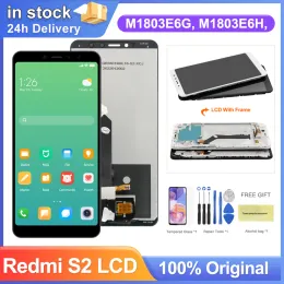 Skärmar 5.99 "Skärm för Xiaomi Redmi S2 M1803E6G M1803E6H M1803E6I LCD Display Digital pekskärm med ram för Xiaomi Redmi Y2