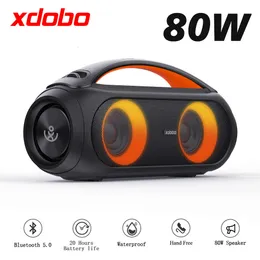 Süper Bas 80W Xdobo Bluetooth Hoparlör Kablosuz Subwoofer 10400mAH Power Bank Su Geçirmez Taşınabilir Açık Müzik Kutusu