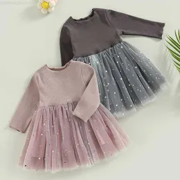 Flickans klänningar Baby Girl Dress Sweet 1st Birthday Dress For 1 Year Baby Girl Clothes Long Sleeve Baby Girl Party Clothes Princess Outfitl2404