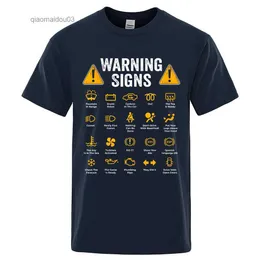 T-shirt maschile segnali di avvertimento 101 driver regalo per meccanico automobilistico maglietta divertente maglietta casual grande maglietta da uomo in cotone top teesl2404