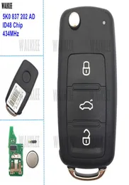 3 Buttons Remote Key Fit für VW Caddy EOS Golf Jetta Käfer Polo UP Tiguan Touran 5K0837202ad 5K0 837 202 AD9172943