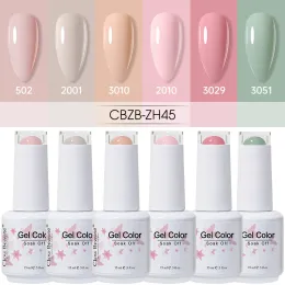 Żel Clou Beaute 6pcs/partia gel żel Poliska Vernis Półpółka UV Gel GLITTER HYBRID Paznokcie gwóźdź