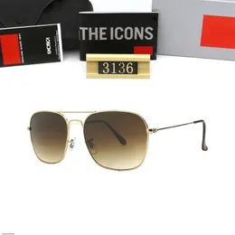 Top occhiali da sole Designer lente da donna maschile goggle senior occhiali per occhiali da donna tela occhiali da sole in metallo vintage con scatola bb 3136