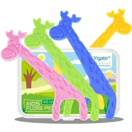 Kinder zahnärztliche Zahnseide Stick Ultra-Fine Baby Sicherheit Floss Pick Runde Drahtreinigungszähne Reinigung 40 / Box