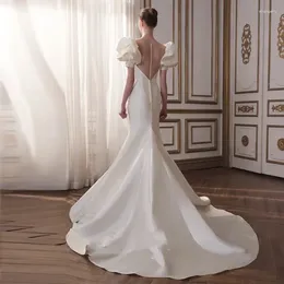 Платья для вечеринок Harajpee White Tail Wedding Dress 2024 Spring Style Bride Simple Elegant French Slimming retro vestido