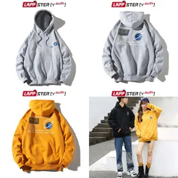 MEN LAPPSTER-YOUTH Patchwork Streetwear Autumn Pullover Mann Haruku Sweatshirts Übergroße gelbe Hoodies Plus Size 201020