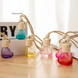 Dekorasyon küçük parfüm şişeleri ml araba yeniden doldurulabilir şişe renkli aşk kalp şekli ahşap kapak cam