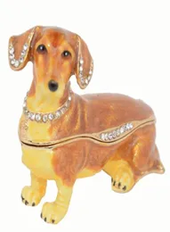 Dachshund 개 Trinket Jewelry Box Dog Animal 인형 동상 귀여운 애완 동물 선물 40168908611078