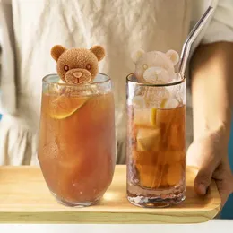 Tumblers Little Swetar Bear Moder Moder Model Silikon Silikonowy Model kostki do soków Whisky Whisky Decor 1pc H240425