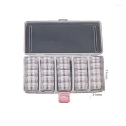 Storage Bottles Transparent Empty Case 190 95mm (With 25 Pcs Small Box) Nail Art Tip Glitter Boxes Rhinestone Removable