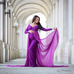 Maternity Dresses Le Couple Pregnant Photo Dresses Jersey Sweet Heart Maternity Photography Props Dresses Maternity Chiffon Cloak Gown Long Cloak