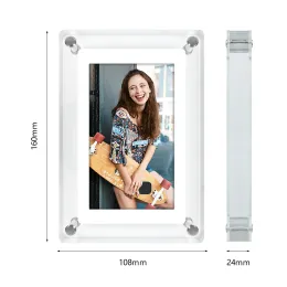 Frames New Acrylic Digital Photo Frame Picture Album Video 1080p Glass Digital Photo Frame Electronic Photo Frame