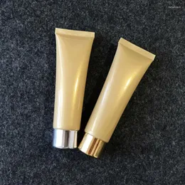 Storage Bottles 30pcs 50ml Empty Gold PE Hand Cream Squeeze Bottle Cosmetic Facial Cleanser Face Soft Tube Shampoo Lotion Packaging