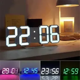 3D Digital Wall Clock Decoration for Home Glow Night Mode Justerbar elektronisk klocka vardagsrum LED Decor Clocks Garden 240418