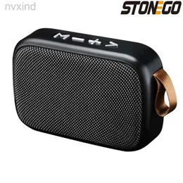 Taşınabilir Hoparlörler Stonego 1pc Taşınabilir Mini Bluetooth Hoparlör Ses 3D Stereo Müzik Surround Bas Dış Hoparlörler Destek FM-TF Kartları D240425