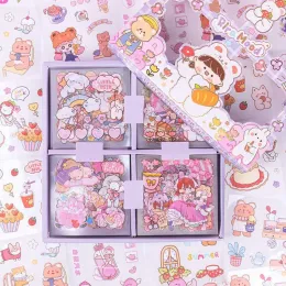 Vestidos 100pcs/lote kawaii coletas adorável desenho animado pvc adesivos adesivos de 80*80mm garotas de decoração de decoração presente de papelaria