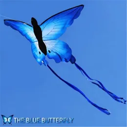 Tak piękny Blue Butterfly latawiec na świeżym powietrzu Zabawny latawiec z 30 -metrową Line Kids Toy Summer Sports 240419