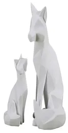 Origami Fox Statue Abstract Geometry Animals Resin Craftwork Soggiorno Decorazioni per la casa L28656250217