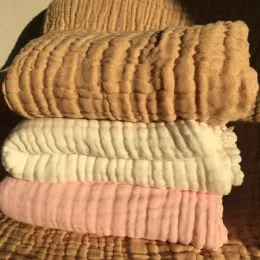 Defina 6 camadas Cobertoras de bebê recém -nascido Muslin Swaddle Baby Blanket Couverture Bebe Emmaillotage