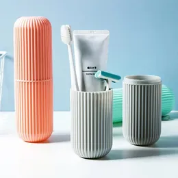 Travel Portable Toothbrush Cup Bathroom Toothpaste Holder Storage Case Box Organizer Travel Toiletries Storage Cup New Creative