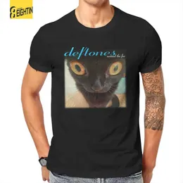 Erkek Tişörtler Kürk Kedi Çevresinde Deftones Erkekler İçin Kedi Tişörtlü% 100 Pamuk Komik T-Shirts Crew Boyun Tees Kısa Kollu Giysiler 4xl 5xl T240425