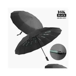 Umbrellas 16K Double Bones Большие матичные зонтики мужчины Женские ветропроницаемые Компактные складные складывание роскошные солнце