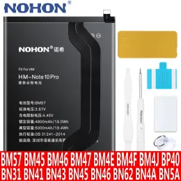 Tozluk Nohon BM57 BM4E BM4F BM4J Xiaomi Redmi için Pil Not 10 9 8 7 Pro 5a 5 4x Yedek Bateria Bn4a BN5A BN43 BN45 BN46 BP40