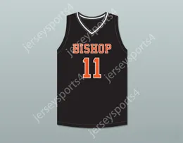 الاسم المخصص للرجال الشباب/الأطفال Kenny Dawes 11 Bishop Hayes Tigers Black Basketball Jersey الطريق إلى أعلى مخيط S-6XL