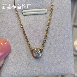 Trend Trend Carter Classic Single Diamond Necklace Shicay مطلي 18 كيلو بايت بالذهب