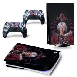 Naklejki Devil Cry Nero PS5 Naklejka na skórę naklejki winylowe PS5 Diskowa wersja cyfrowa naklejka skóry do konsoli i dwa kontrolery 4525