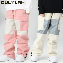 Conjunto Oulylan Winter Unisex Mulheres homens de esqui de grande porte à prova d'água à prova d'água esportes de neve à prova d'água