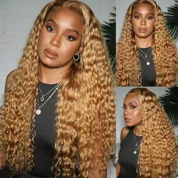 2024180d Dichte Curly Simuliertes menschliches Haar Perücken brasilianische Wasserwelle Spitze Vorderperücke Schwarz Frauen vorgegeben