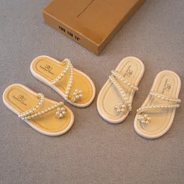 Meninas chinelas de verão crianças sandálias de fada estilo fada anti-deslizamento jovens sapatos de princesas para fora 26-36 r5fk#