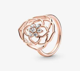 100 925 Стерлинговые серебряные лепестки роз Кольцо для женщин свадебные обручальные кольца модные ювелирные изделия161784
