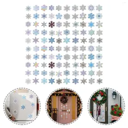 Aufbewahrung Flaschen 100pcs Weihnachtsfenster Aufkleber Schneeflocken Wandtatt Ausschüsse Partyzubehör